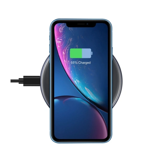 Ładowarka bezprzewodowa Crong PowerSpot Fast Wireless Charger Qi 15W USB-C (Shadow Black)
