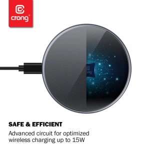 Hurtownia GSM - Vezeték nélküli töltő Crong PowerSpot Gyors Vezeték nélküli Töltő Qi 15W USB-C (Shadow Black) - CRG364 - {ean13} - Hurt