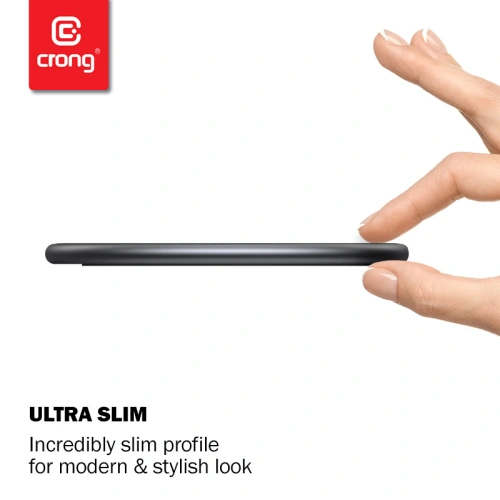 Ładowarka bezprzewodowa Crong PowerSpot Fast Wireless Charger Qi 15W USB-C (Shadow Black)