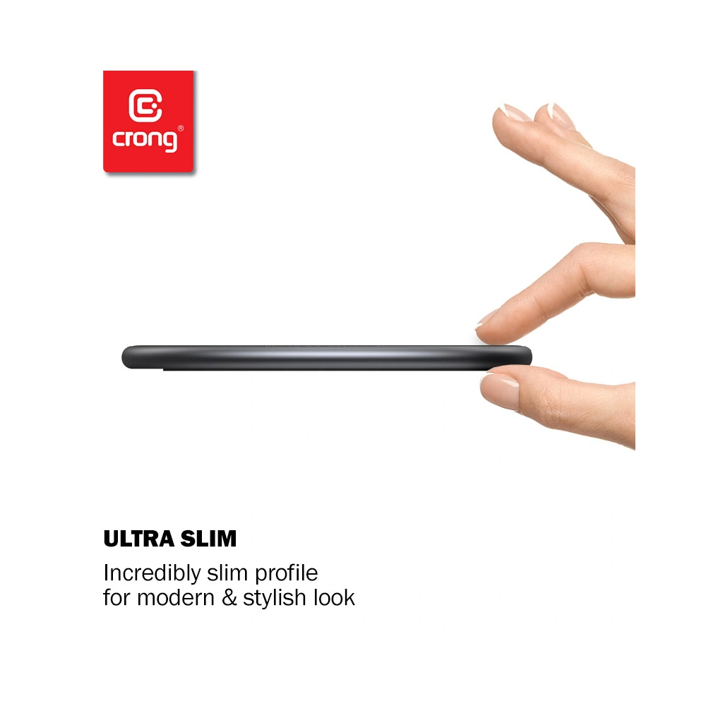 Hurtownia GSM - Kabelloses Ladegerät Crong PowerSpot Fast Wireless Charger Qi 15W USB-C (Shadow Black) - CRG364 - {ean13} - Hurt