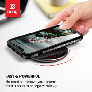 Hurtownia GSM - Vezeték nélküli töltő Crong PowerSpot Gyors Vezeték nélküli Töltő Qi 15W USB-C (Ezüst Fehér) - CRG365 - {ean13} - Hurt