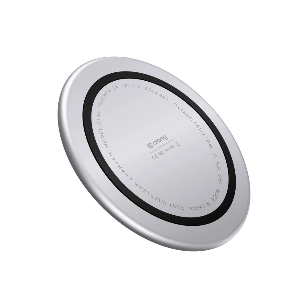 Hurtownia GSM - Încărcător wireless Crong PowerSpot Fast Wireless ChargerQi 15W USB-C (Alb Argintiu) - CRG365 - {ean13} - Hurt