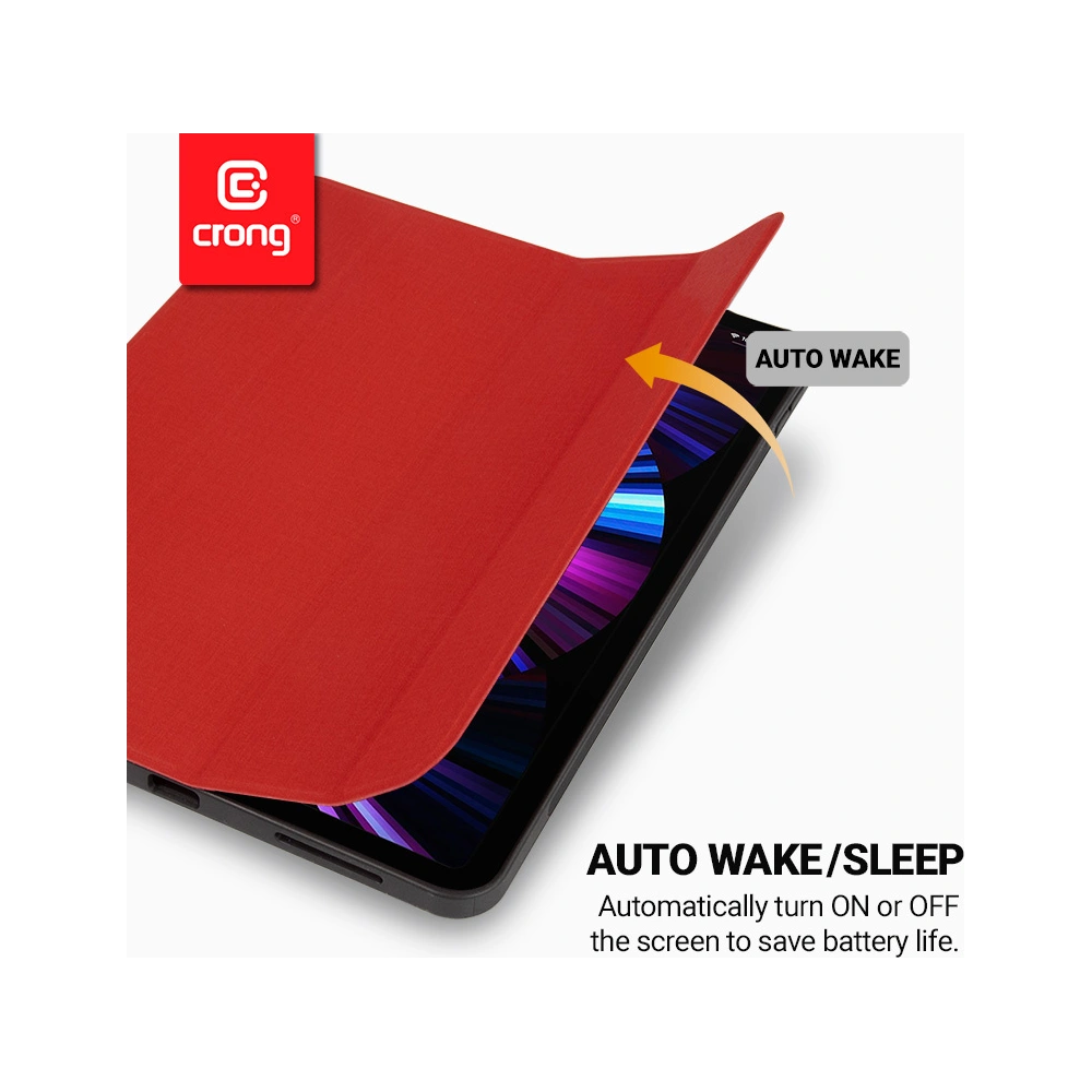Hurtownia GSM - Case Crong FlexFolio Apple iPad Air 10.9 2020/2022 (4, 5 gen) / iPad Pro 11 2021 (3 gen) / iPad Air 11 2024 (6. Generation) Pencil holder (rot) - CRG366 - {ean13} - Hurt