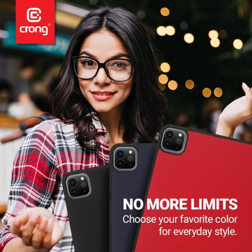 Etui Crong FlexFolio Apple iPad Air 10.9 2020/2022 (4, 5 gen) / iPad Pro 11 2021 (3 gen) / iPad Air 11 2024 (6. generacji) Pencil holder (czerwony)