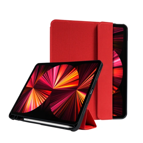 Etui Crong FlexFolio Apple iPad Air 10.9 2020/2022 (4, 5 gen) / iPad Pro 11 2021 (3 gen) / iPad Air 11 2024 (6. generacji) Pencil holder (czerwony)