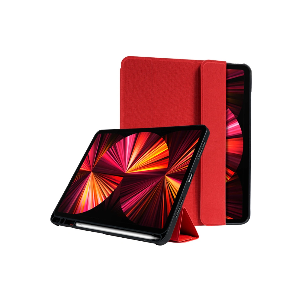 Hurtownia GSM - Case Crong FlexFolio Apple iPad Air 10.9 2020/2022 (4, 5 gen) / iPad Pro 11 2021 (3 gen) / iPad Air 11 2024 (6. Generation) Pencil holder (rot) - CRG366 - {ean13} - Hurt