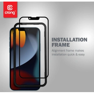 Hurtownia GSM - Edzett üveg Crong Antibakteriális 3D Páncél Üveg Apple iPhone 13 mini + telepítő keret - CRG404 - {ean13} - Hurt
