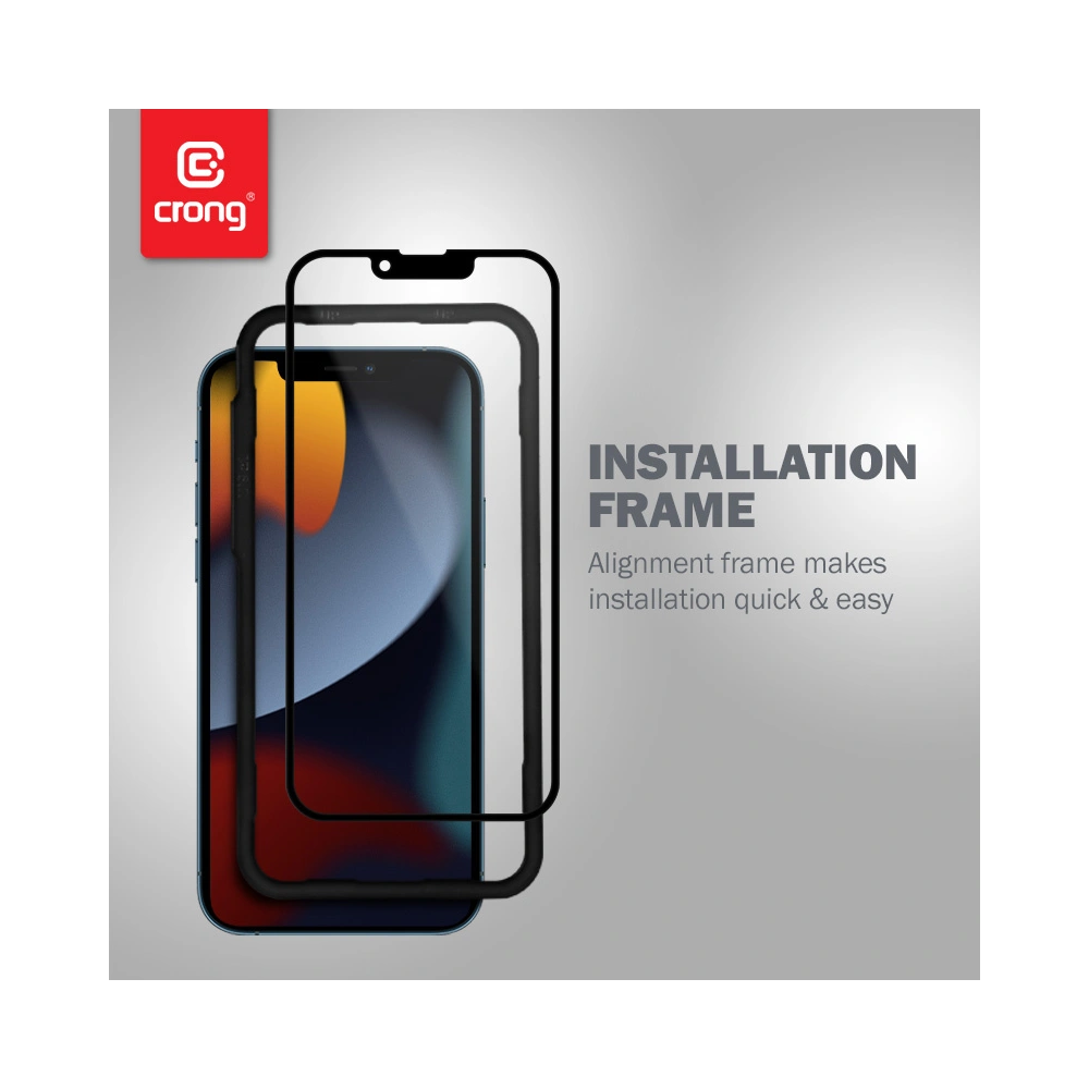 Hurtownia GSM - Gehärtetes Glas Crong Anti-Bakteriell 3D Armor Glas Apple iPhone iPhone 14 Plus / 15 Plus + Installationsrahmen - CRG406 - {ean13} - Hurt