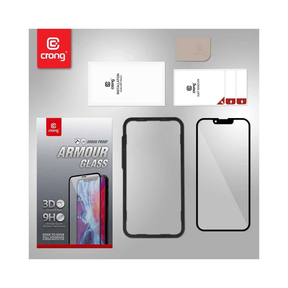 Hurtownia GSM - Sticlă securizată Crong Anti-Bacterial 3D Armour Glass Apple iPhone iPhone 14 Plus / 15 Plus + ramă de instalare - CRG406 - {ean13} - Hurt