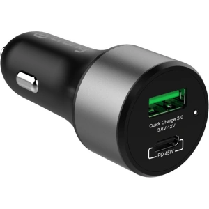 Hurtownia GSM - Autós töltő Crong Power Car Charger 63W USB-C PD 45W + USB QC 3.0 18W (fekete) - CRG430 - {ean13} - Hurt