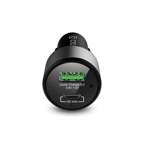 Ładowarka samochodowa Crong Power Car Charger 63W USB-C PD 45W + USB QC 3.0 18W (czarny)