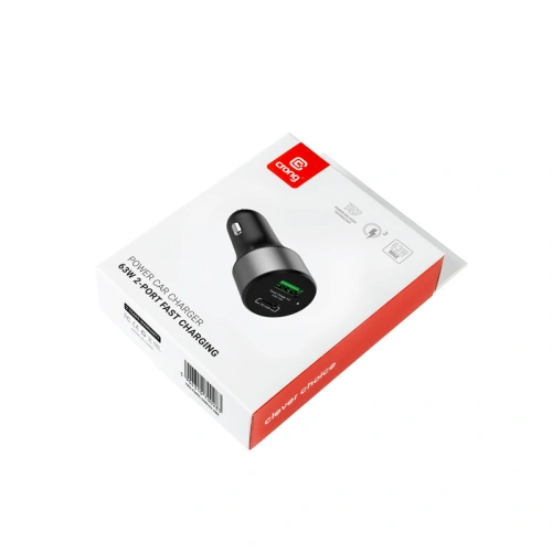 Ładowarka samochodowa Crong Power Car Charger 63W USB-C PD 45W + USB QC 3.0 18W (czarny)