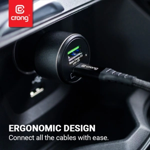 Hurtownia GSM - Autós töltő Crong Power Car Charger 63W USB-C PD 45W + USB QC 3.0 18W (fekete) - CRG430 - {ean13} - Hurt