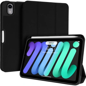 Hurtownia GSM - Etui Crong FlexFolio Apple iPad mini 2021 (a 6-a generație) / iPad mini 8.3" 2024 7gen suport pentru creion (negru) - CRG432 - {ean13} - Hurt