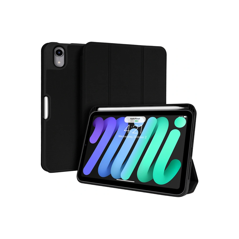 Hurtownia GSM - Etui Crong FlexFolio Apple iPad mini 2021 (6. generációs) / iPad mini 8.3" 2024 7gen Ceruza tartó (fekete) - CRG432 - {ean13} - Hurt