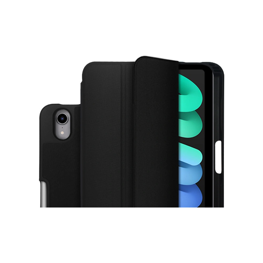 Hurtownia GSM - Etui Crong FlexFolio Apple iPad mini 2021 (6. generációs) / iPad mini 8.3" 2024 7gen Ceruza tartó (fekete) - CRG432 - {ean13} - Hurt