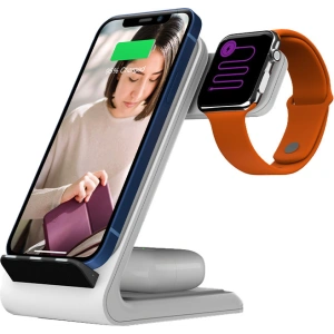 Hurtownia GSM - Vezeték nélküli töltő STM ChargeTree Swing 3w1 az Apple iPhone, AirPods és Watch számára (fehér) - STM31 - {ean13} - Hurt