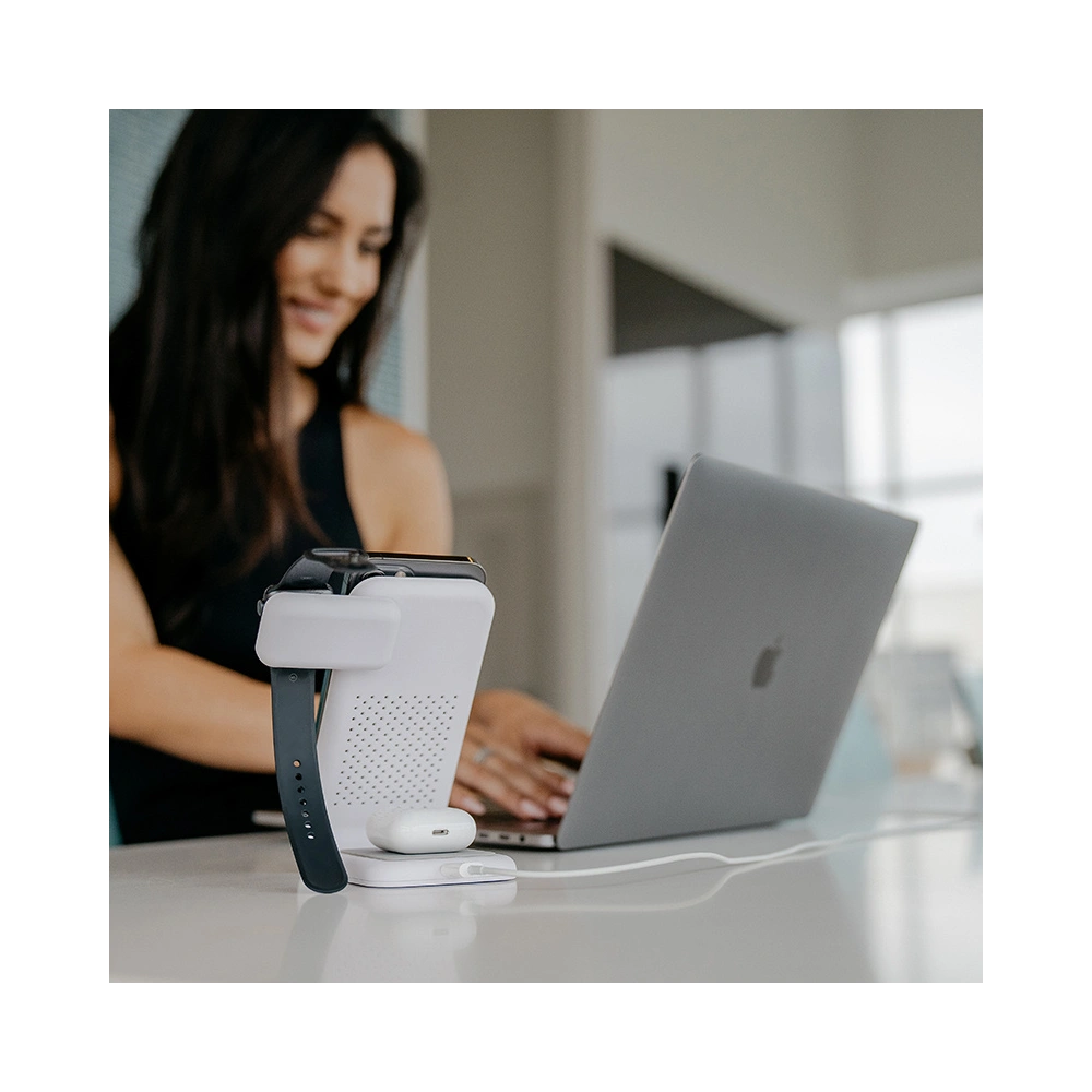 Hurtownia GSM - Kabelloses Ladegerät STM ChargeTree Swing 3w1 für Apple iPhone, AirPods und Watch (weiß) - STM31 - {ean13} - Hurt