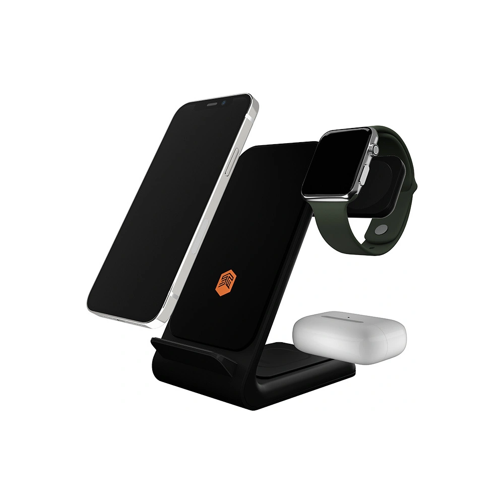 Wholesale STM ChargeTree Swing 3in1 to Apple iPhone, AirPods & Watch (black) - STM32 - {ean13} - Hurt