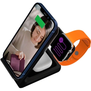 Hurtownia GSM - Vezeték nélküli töltő STM ChargeTree Swing 3w1 Apple iPhone, AirPods és Watch számára (fekete) - STM32 - {ean13} - Hurt