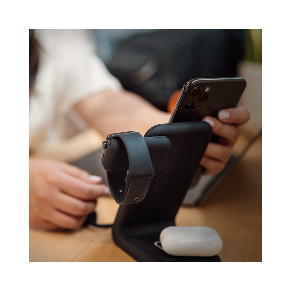 Hurtownia GSM - Bezdrátová nabíječka STM ChargeTree Swing 3w1 pro Apple iPhone, AirPods a Watch (černá) - STM32 - {ean13} - Hurt