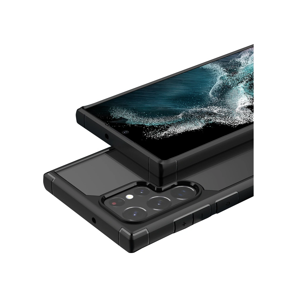 Hurtownia GSM - Etui Crong Hybrid Clear Cover Samsung Galaxy S22 Ultra (černý) - CRG469 - {ean13} - Hurt