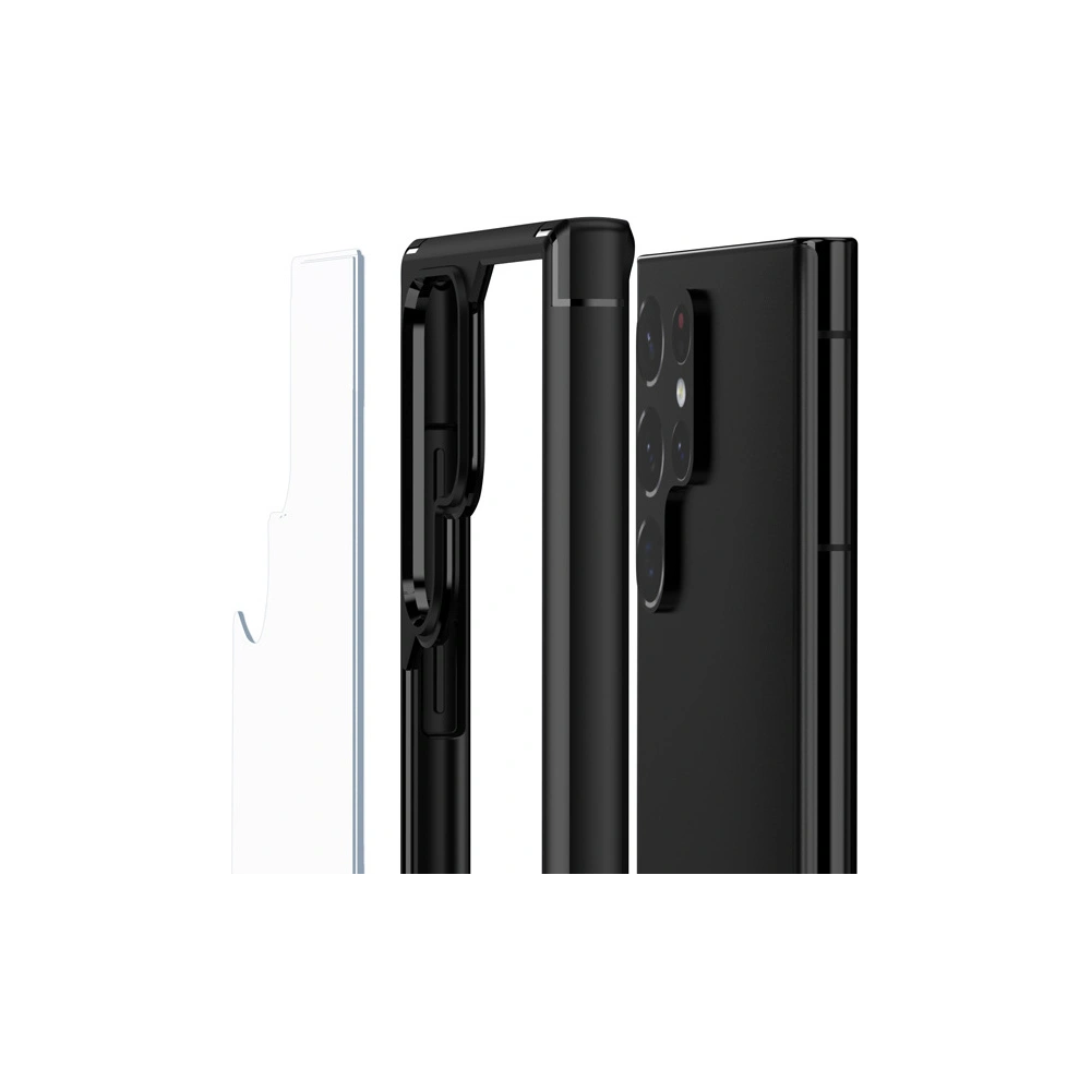 Hurtownia GSM - Etui Crong Hybrid Clear Cover Samsung Galaxy S22 Ultra (černý) - CRG469 - {ean13} - Hurt