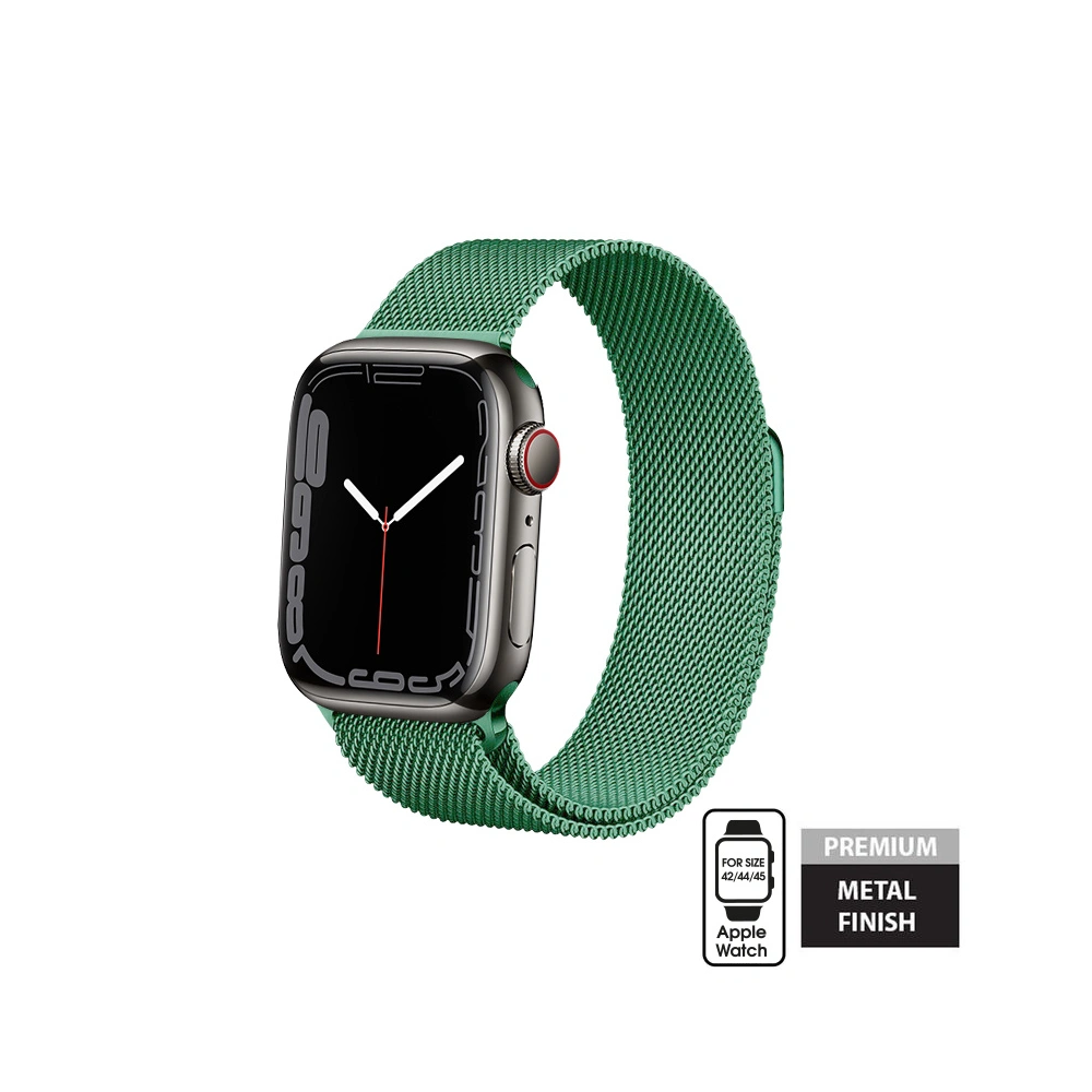 Hurtownia GSM - Bransoleta Crong Milano Steel Apple Watch 4/5/6/7/SE/8/9/Ultra 44/45/49mm (zelená) - CRG478 - {ean13} - Hurt