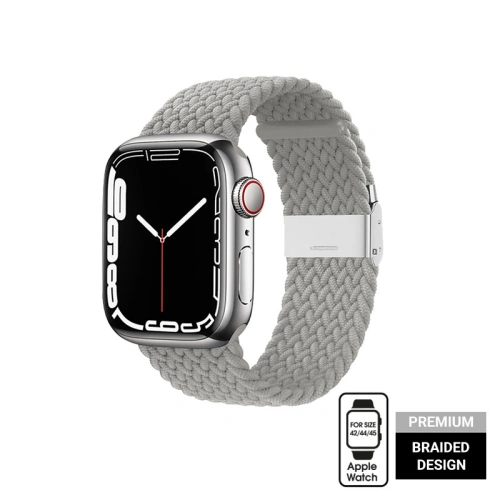 Pasek Crong Wave Band Apple Watch 4/5/6/7/SE/8/9/Ultra 44/45/49mm (jasny szary)