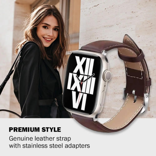 Pasek Crong Noble Band Apple Watch 4/5/6/7/SE/8/9/10 40/41/42mm (Espresso)