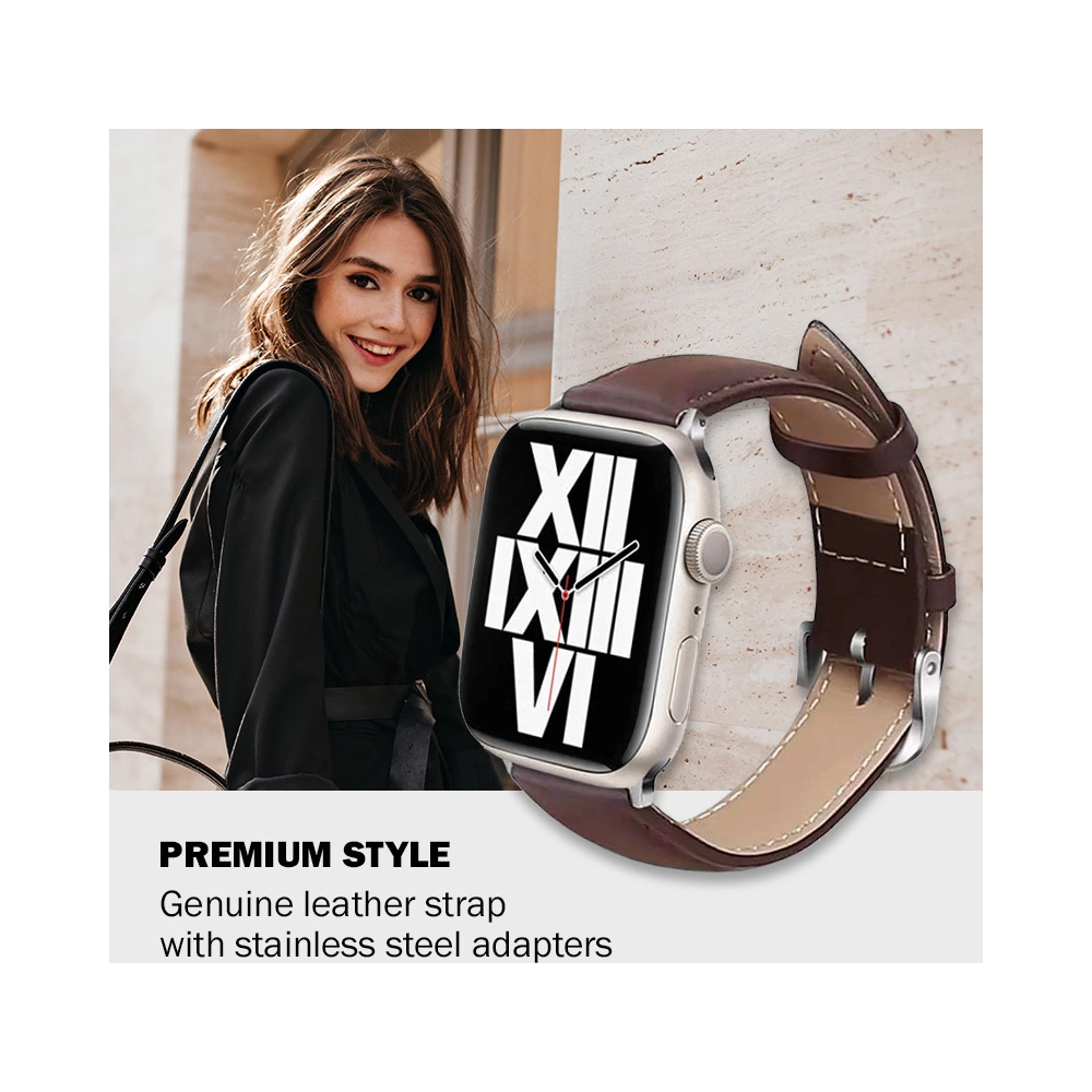 Wholesale Belt Crong Noble Band Apple Watch 4/5/6/7/SE/8/9/10 40/41/42mm (Espresso) - CRG493 - {ean13} - Hurt