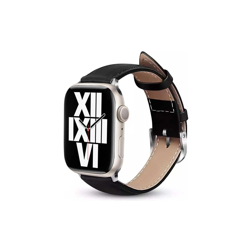 Hurtownia GSM - Pasek Crong Noble Band Apple Watch 4/5/6/7/SE/8/9/10 40/41/42mm (Černý Noir) - CRG495 - {ean13} - Hurt
