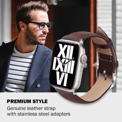 Pasek Crong Noble Band Apple Watch 4/5/6/7/SE/8/9/Ultra 44/45/49mm (Espresso)