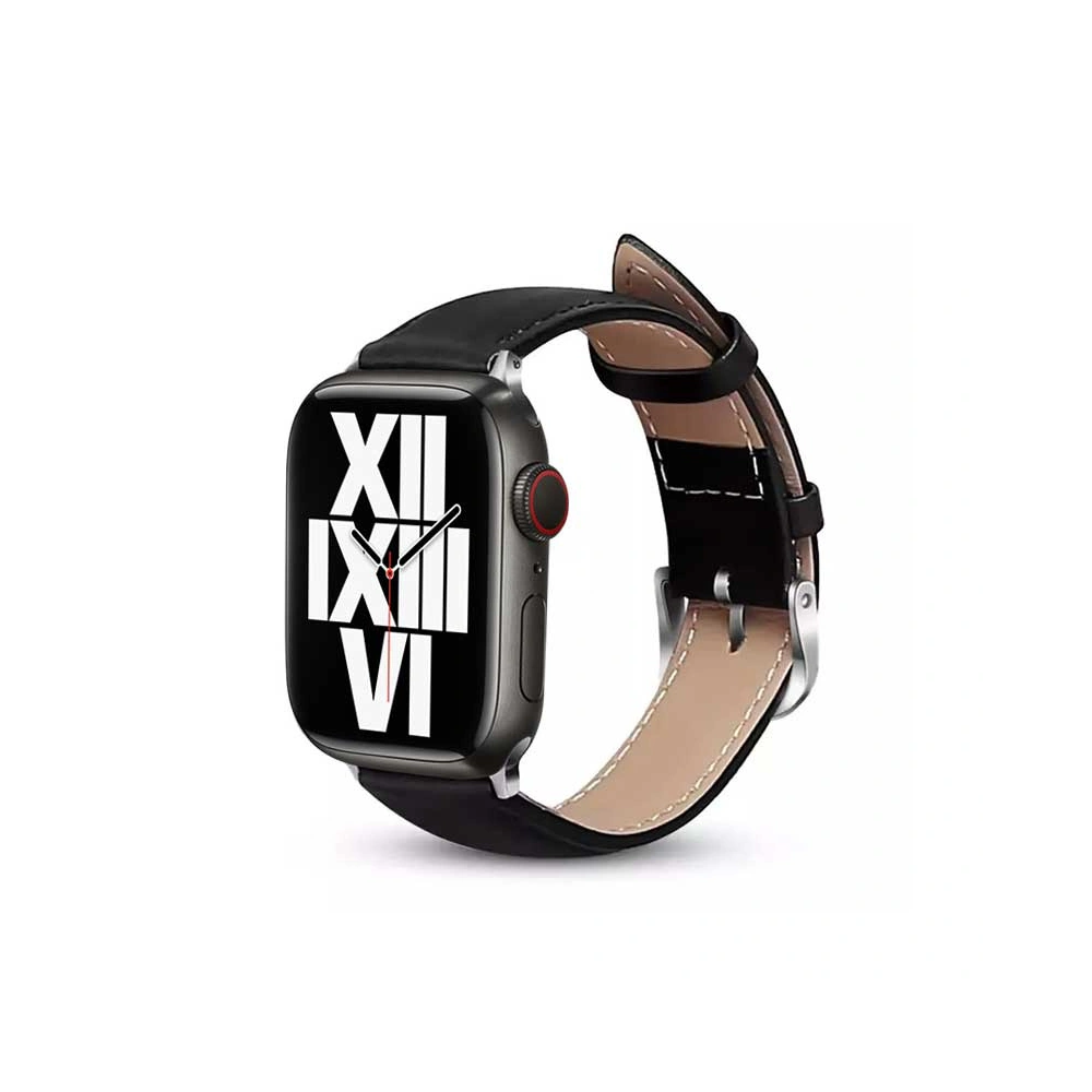 Hurtownia GSM - Pasek Crong Noble Band Apple Watch 4/5/6/7/SE/8/9/Ultra 44/45/49mm (Fekete Noir) - CRG498 - {ean13} - Hurt