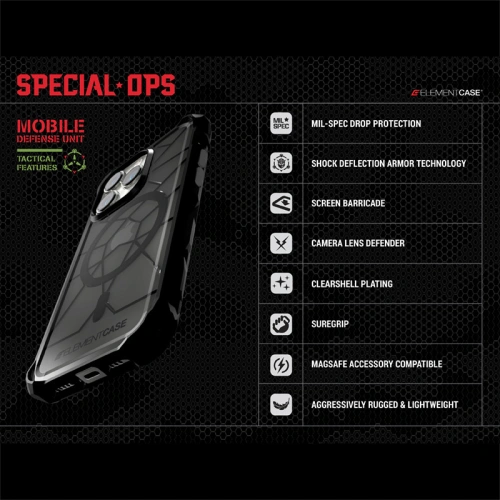 Etui Element Case Special Ops X5 Apple iPhone 14 Pro Max (Clear/Black)