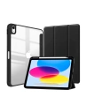 Etui Crong PrimeFolio Apple iPad 10.9 2022 (10. generacji) Pencil charger (czarny/przezroczysty)