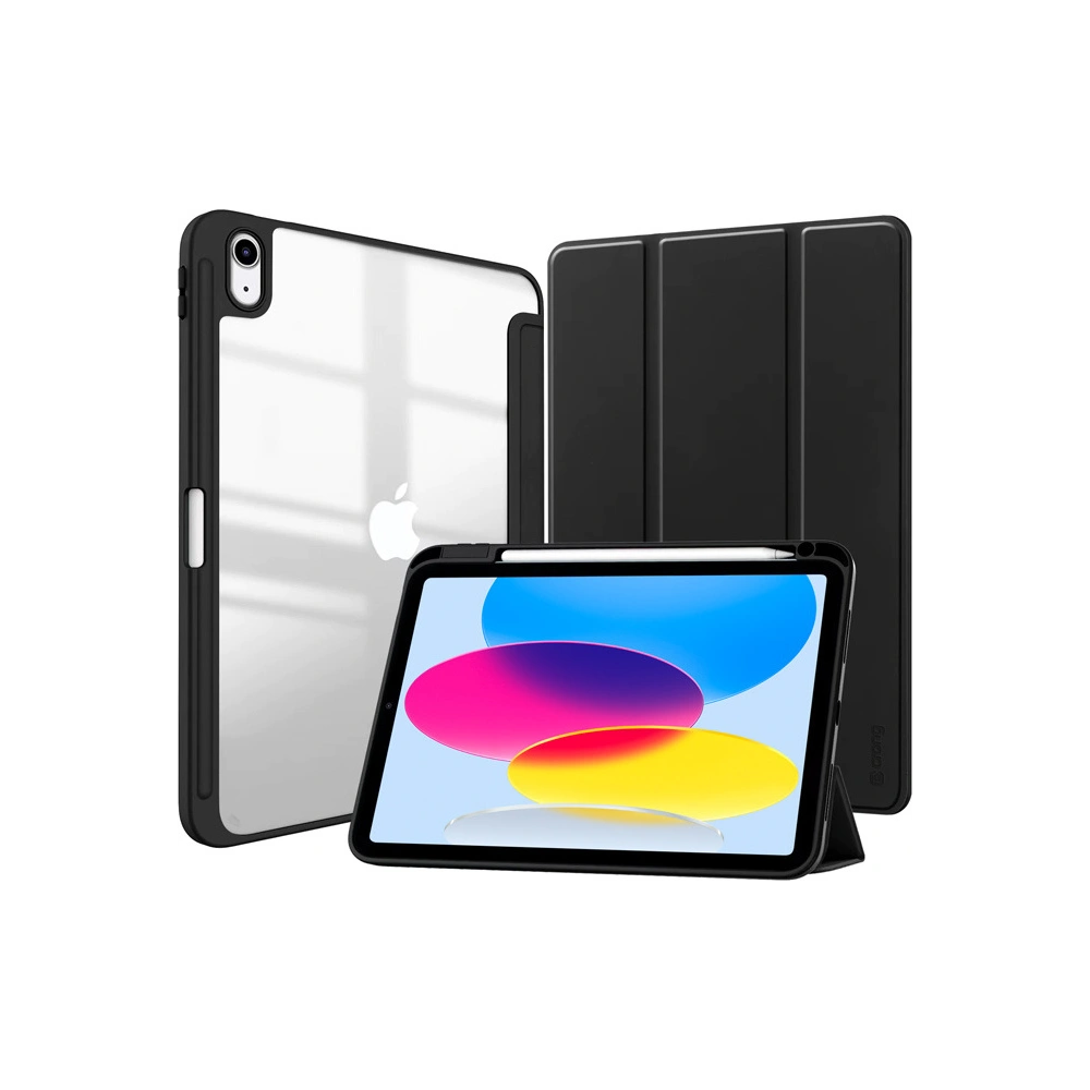 Hurtownia GSM - Etui Crong PrimeFolio Apple iPad 10.9 2022 (10. generáció) Ceruza töltő (fekete/átlátszó) - CRG544 - {ean13} - Hurt
