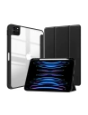 Case Crong PrimeFolio Apple iPad Air 10.9 2020/2022 (4, 5 Gen) / iPad Pro 11 2021/2022 (3, 4 Gen) / iPad Air 11 2024 (6. Generation) Pencil-Ladegerät (schwarz/transparent)