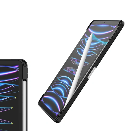 Etui Crong PrimeFolio Apple iPad Air 10.9 2020/2022 (4, 5 gen) / iPad Pro 11 2021/2022 (3, 4 gen) / iPad Air 11 2024 (6. generacji) Pencil charger (czarny/przezroczysty)