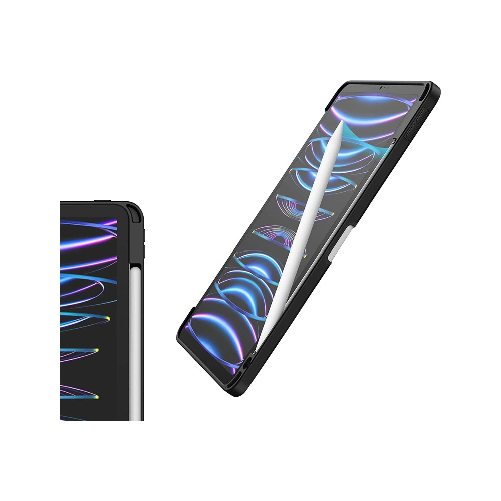 Hurtownia GSM - Case Crong PrimeFolio Apple iPad Air 10.9 2020/2022 (4, 5 Gen) / iPad Pro 11 2021/2022 (3, 4 Gen) / iPad Air 11 2024 (6. Generation) Pencil-Ladegerät (schwarz/transparent) - CRG545 - {ean13} - Hurt