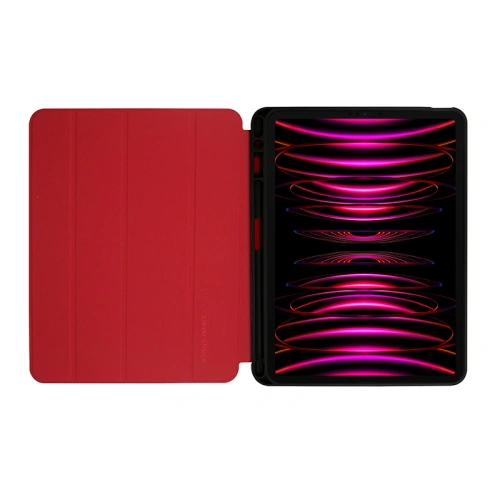 Etui Crong FlexFolio Apple iPad Air 10.9 2020/2022 (4, 5 gen) / iPad Pro 11 2021/2022 (3, 4 gen) / iPad Air 11 2024 (6. generacji) Pencil holder (czerwony)