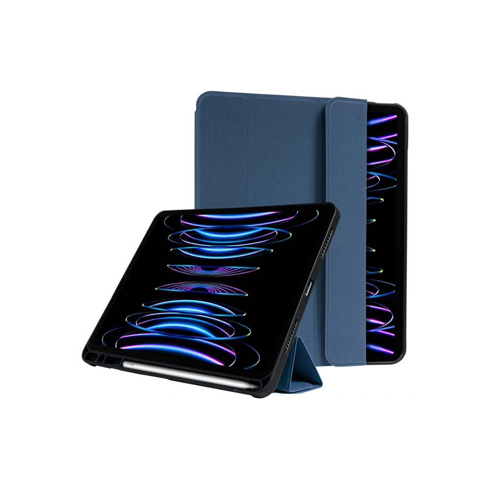 Hurtownia GSM - Case Crong FlexFolio Apple iPad Air 10.9 2020/2022 (4, 5. Gen) / iPad Pro 11 2021/2022 (3, 4. Gen) / iPad Air 11 2024 (6. Generation) Stifthalter (blau) - CRG548 - {ean13} - Hurt