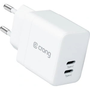 Crong Utra Compact Charger GaN 35W PD 3.0 2x USB-C (white)