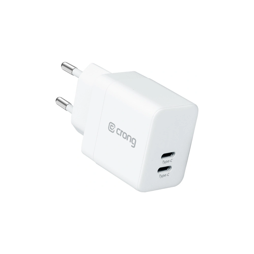 Hurtownia GSM - Hálózati töltő Crong Ultra Compact GaN 35W PD 3.0 2x USB-C (fehér) - CRG559 - {ean13} - Hurt