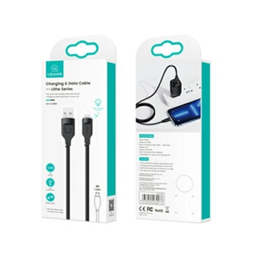 Kabel USAMS Lithe Series USB/Lightning Fast Charging 2,4A 1,2m czarny/black (US-SJ565)