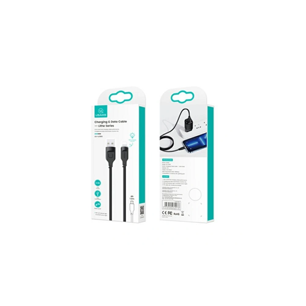 Hurtownia GSM - Cablul USAMS Lithe Series USB/Lightning Încărcare Rapidă 2,4A 1,2m negru/black (US-SJ565) - USA837 - {ean13} - Hurt