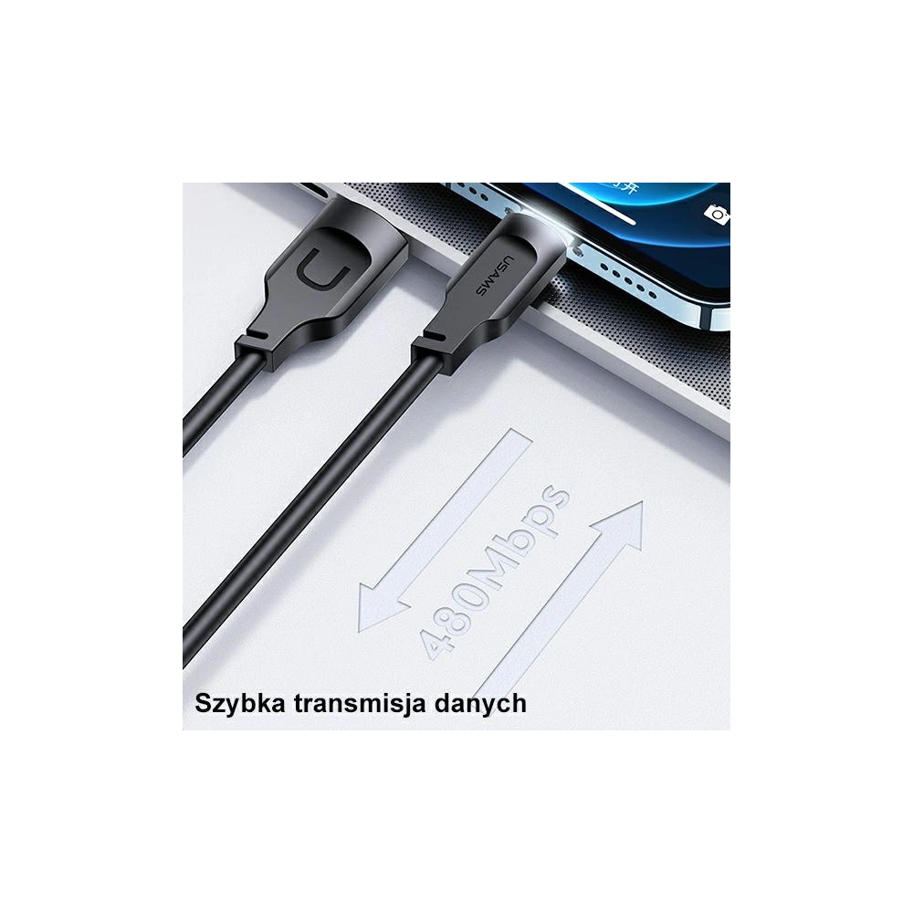 Hurtownia GSM - USAMS Lithe Series USB/Lightning Schnelllade-Kabel 2,4A 1,2m weiß (US-SJ565) - USA840 - {ean13} - Hurt