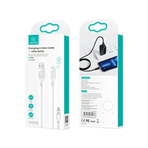 USAMS Lithe Series USB/Lightning Gyors Töltő Kábel 2,4A 1,2m fehér (US-SJ565)