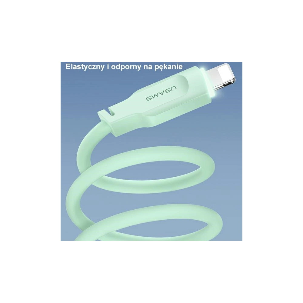 Hurtownia GSM - Cablu USAMS Lithe Series USB-C/Lightning PD Încărcare Rapidă 1,2m 20W verde (US-SJ566) - USA843 - {ean13} - Hurt