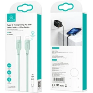 Kabel USAMS Lithe Series USB-C/Lightning PD Fast Charging 1,2m 20W grün (US-SJ566)